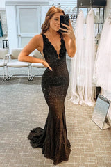 Elegant Glitter Rhinestone Lace Long Prom Dress