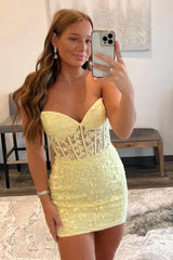 Cute Blue Sweetheart Short Tight Homecoming Dress
