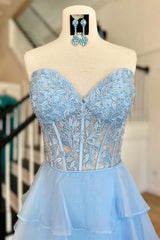 Cute A-Line Sweetheart Long Lace And Chiffon Prom Dress