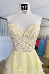 Cute A-Line Sweetheart Long Lace And Chiffon Prom Dress