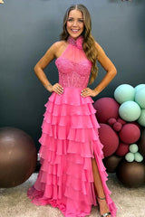 Cute A-Line Sweetheart Long Lace And Chiffon Prom Dress