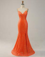 Mermaid Spaghetti Straps Lace Up-Corset Prom Dress With Split