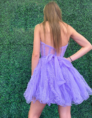 Cute Strapless Tulle A-Line Homecoming Dress With Belt