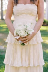 Strapless Emerald Green Ruffle Multi-Layer Long Prom Dress