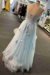 Sweetheart One Shoulder Pink Prom Dress with Flowers