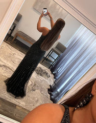Gorgeous Sequin Waist Cutout Long Prom Dress