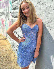 Light Green Strapless Corset Back Tight Homecoming Dress