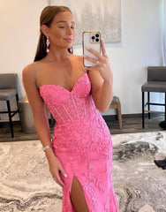 Mermaid Sweetheart Prom Dress With Appliques