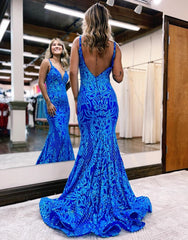 Mermaid V-Neck Gorgeous Patterns Prom Dress