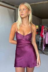 Satin Ruched Bust Lace Up Mini Homecoming Dress with Sequin