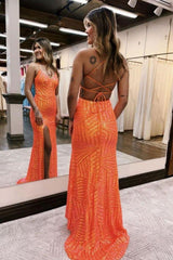 Sparkly Sequin Long Glitter Prom Party Dress With Split