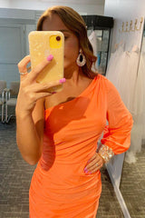 One-Shoulder Bodycon Short Prom Dress Homecoming Dress