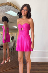 Sweetheart Pleated Homecoming Dress
