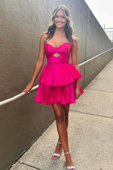 Tiered Ruffle Strapless Homecoming Dress