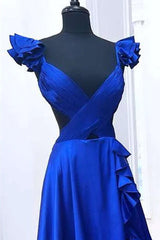 Ruffled Straps Red Pleated Layered Long Prom Dress