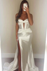 Sweetheart Cut Out Mermaid Long Prom Dress with Slit
