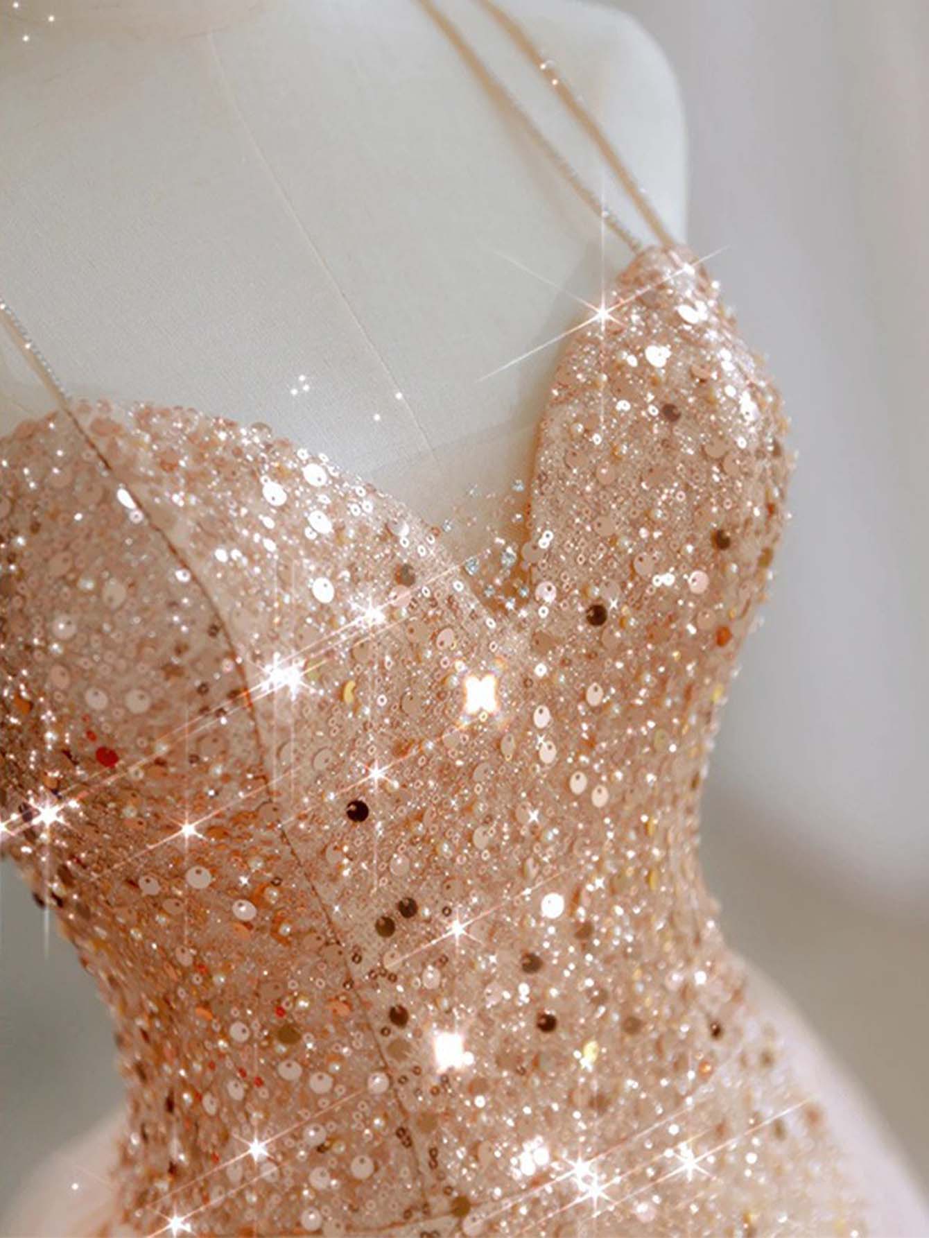 Sequin Tulle Glitter Lace Up Back Homecoming Dress