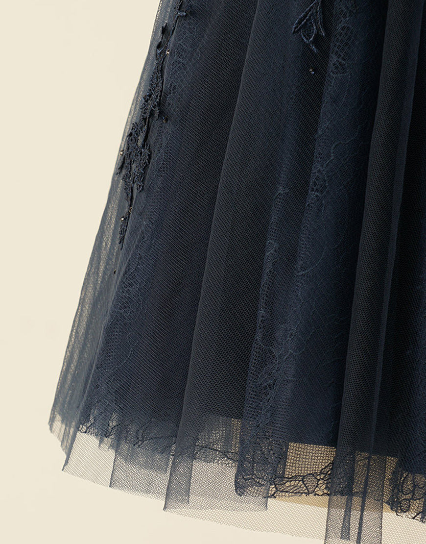 A-Line Spaghetti Straps Short Tulle Homecoming Dress With Appliques