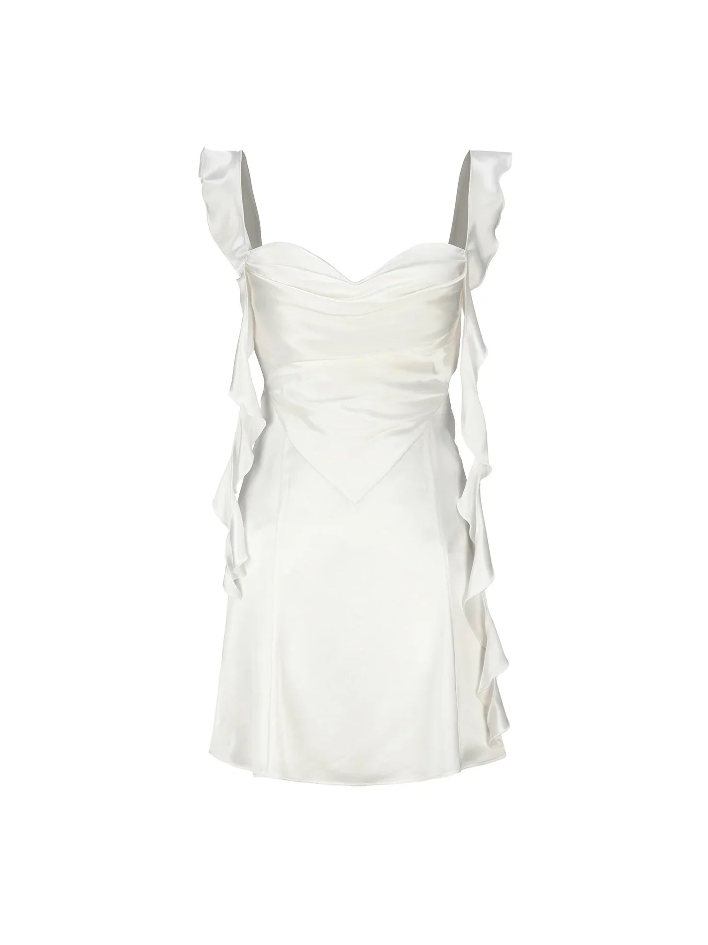 Blush Pink Ruffle Strap Mini Homecoming Dress with Side Cutouts
