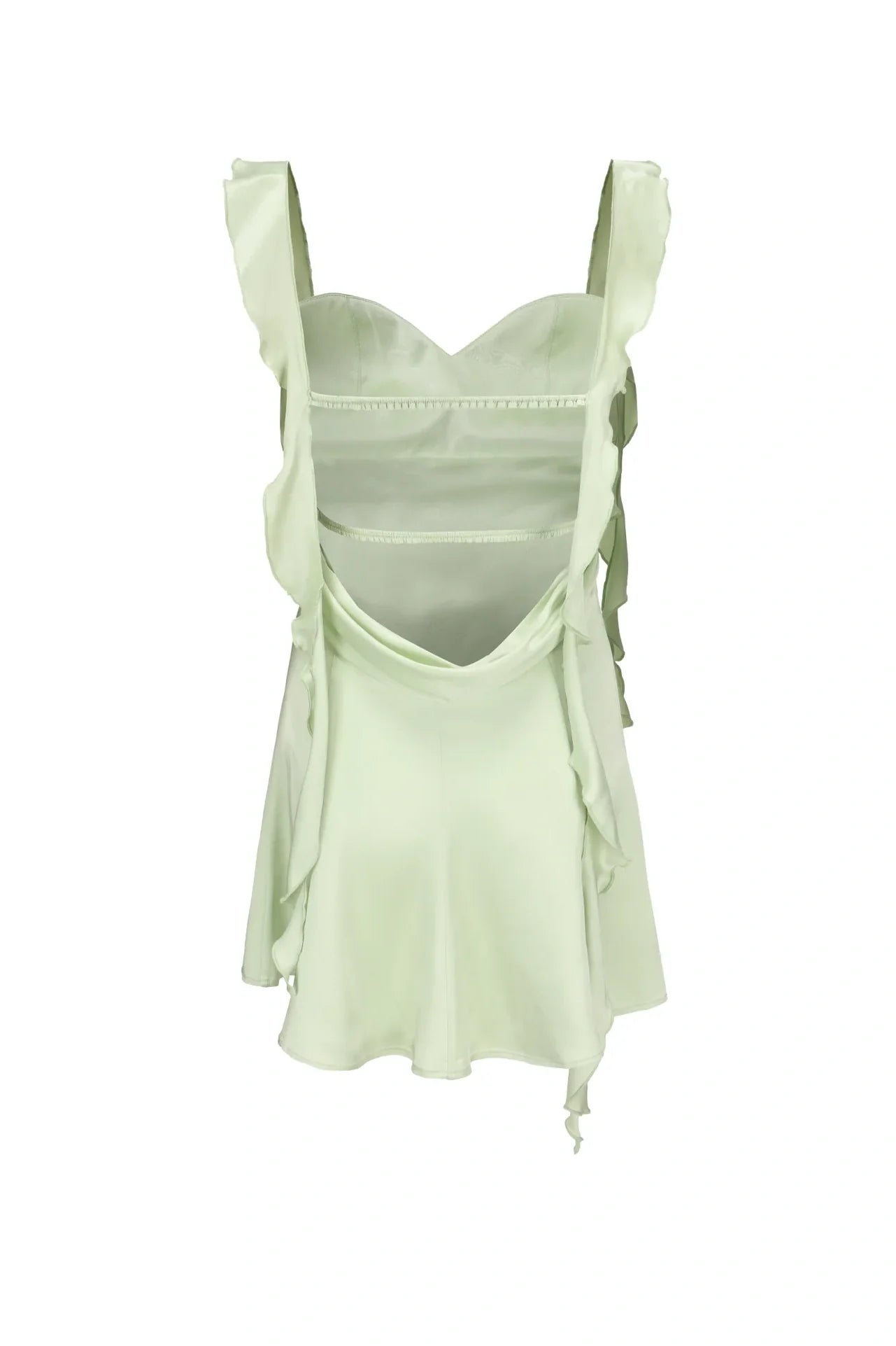 Blush Pink Ruffle Strap Mini Homecoming Dress with Side Cutouts