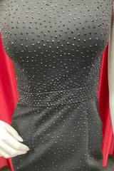 Cute Cap Sleeves Black Short Homecoming Dress with Rhinestones