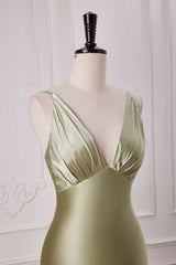 Straps Sage Empire Waist Pleated Satin Maxi Dress