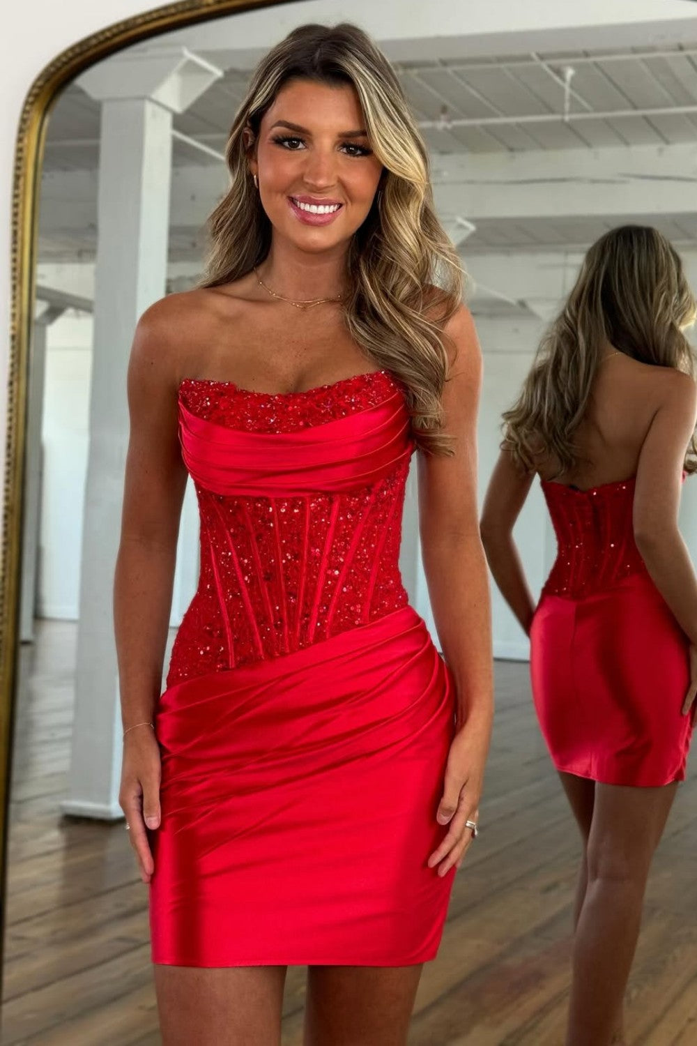 glamorous-strapless-champagne-homecoming-dress-with-beaded-corset-and-draped-skirt-7624