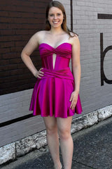 Strapless Corset Homecoming Gown with Keyhole