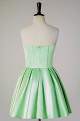 A-Line Strapless Sheer Corset Homecoming Dress with Beads