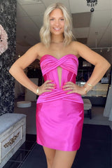 Sweetheart Mini Homecoming Dress with Keyhole